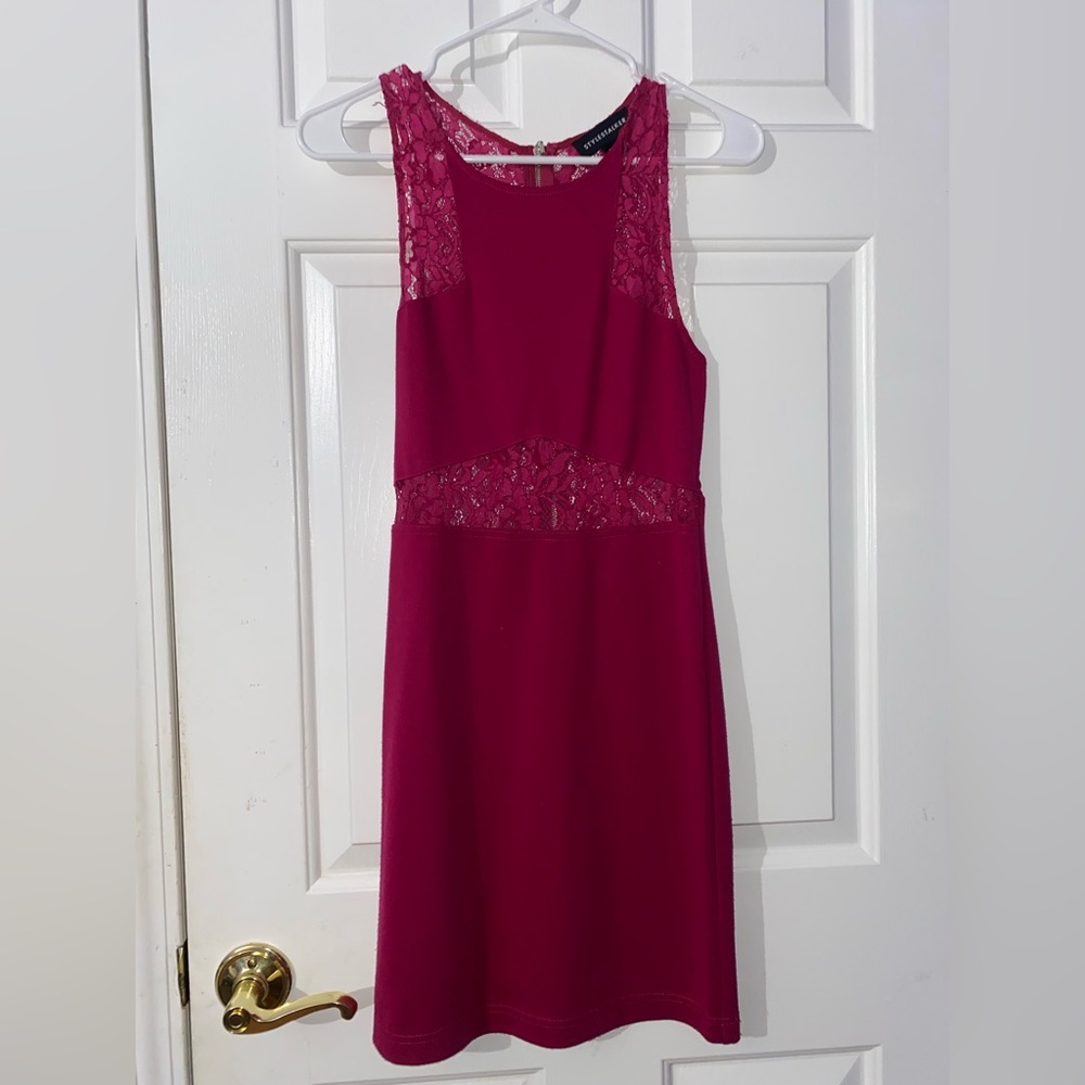 Raspberry-Colored Mini Dress - image 1